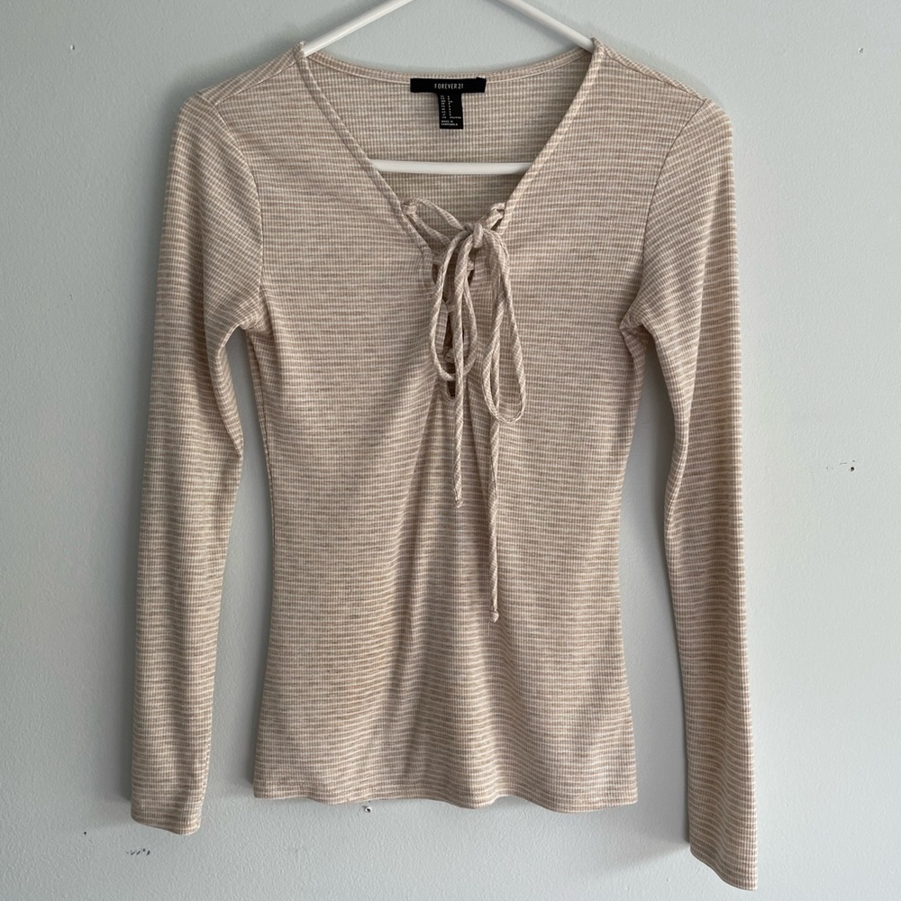 Forever 21 lace up long sleeve tshirt